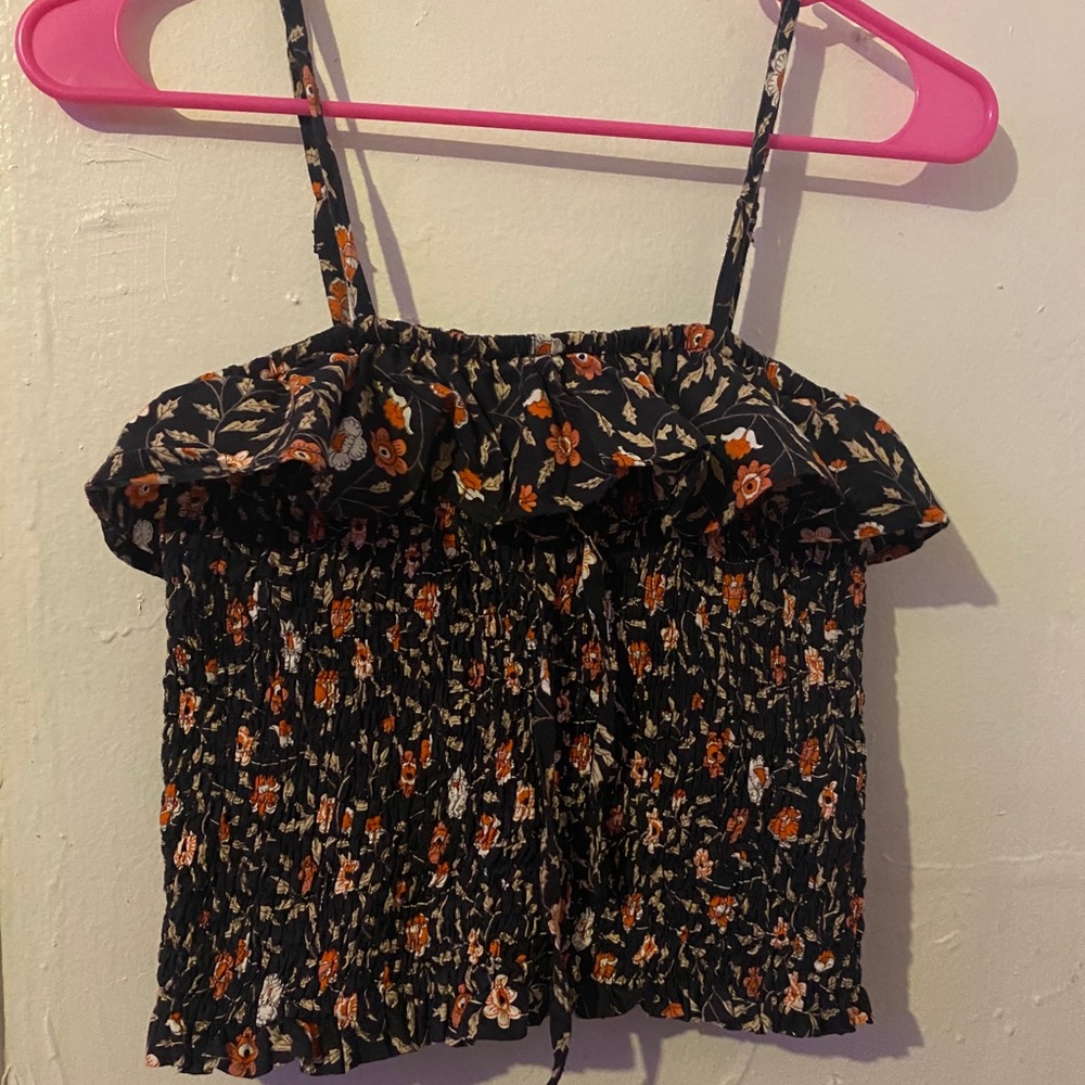 black floral crop top